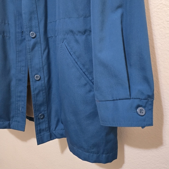 LONDON FOG Vintage Women's Blue Coat With Removable Tan Faux Fur Lining Size 8 - Picture 3 of 16